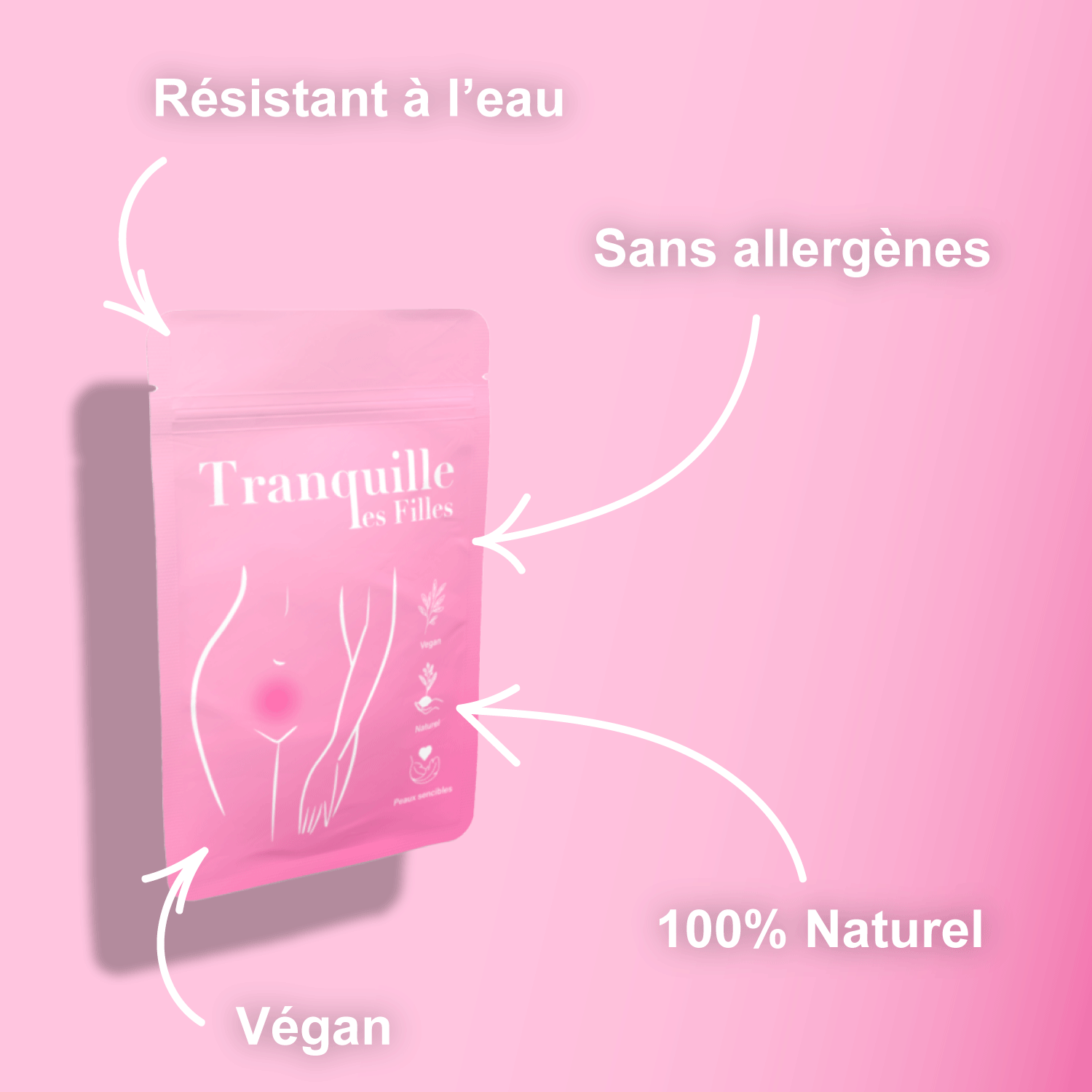 Sachet de patchs au CBD resistant a l'eau sans allergenes naturel et vegan